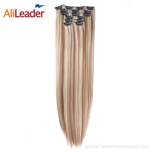 Clip In Hair Extension Silky Straight Synthetic 16 Clips In Hair Extensions Manufactory